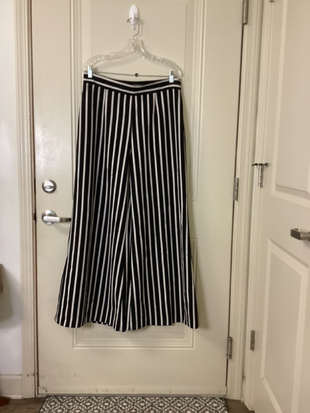 NWOT LENA GABRIELLE High-Rise Black & White Stripe Wide-Leg Pants SZ 14 $149